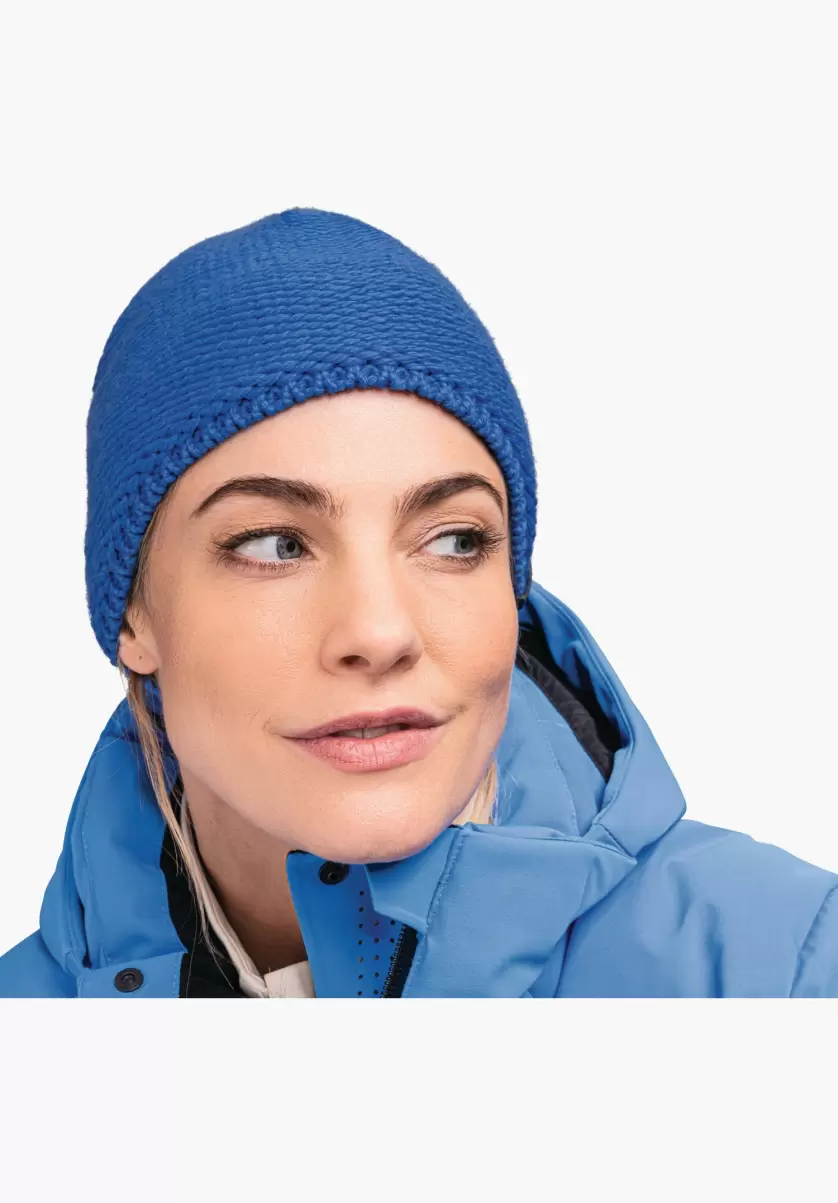 Supérieur Bonnet Tricoté Chaud Randonnées À Ski Schöffel Bleu Femme Accessoires