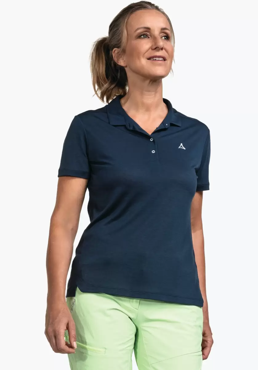 Norme Polo Léger Pour La Randonnée Femme Schöffel Bleu T-Shirts / Polos