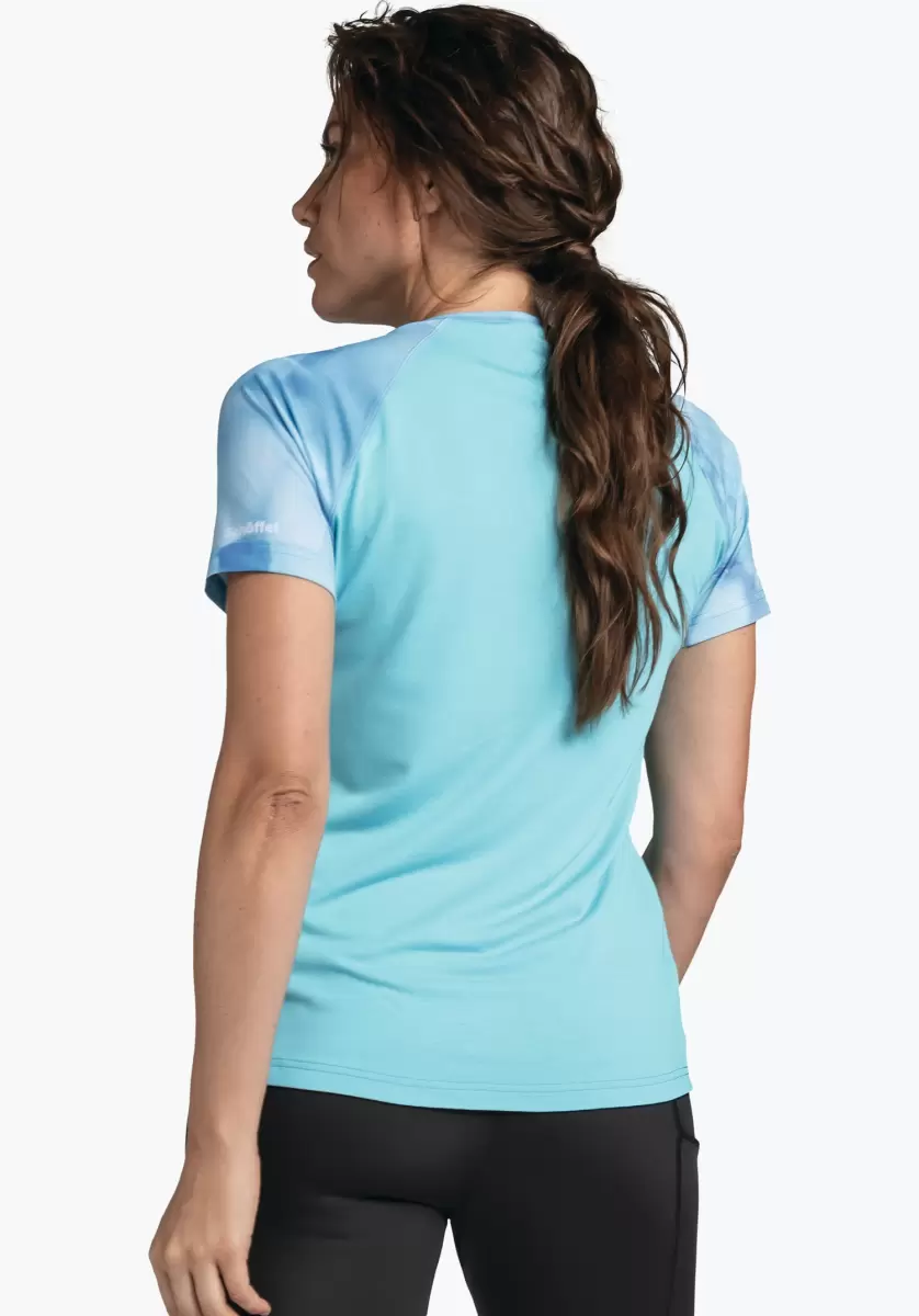 Schöffel T-Shirts / Polos Femme Bleu T-Shirt Avec Dos Respirant Économique - 1