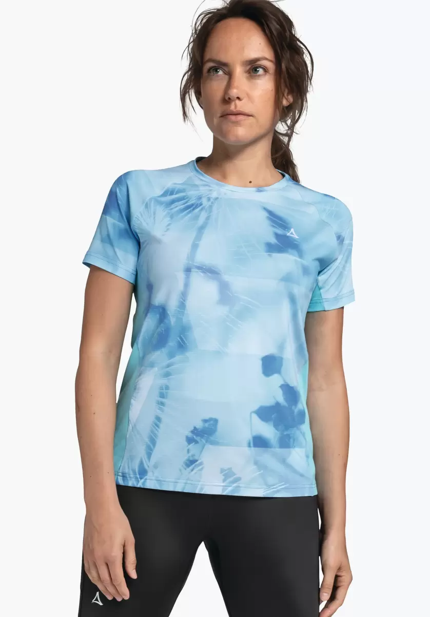 Schöffel T-Shirts / Polos Femme Bleu T-Shirt Avec Dos Respirant Économique