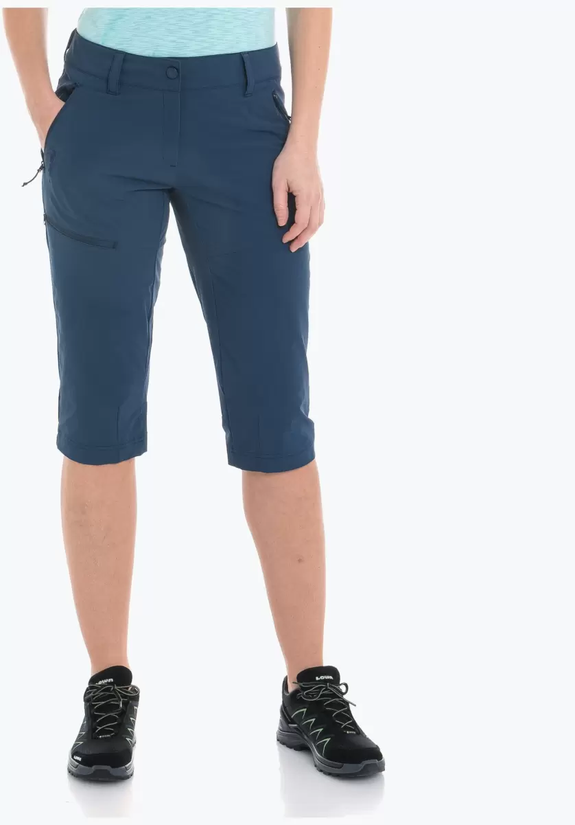 Bleu Pantalons Short Pantalon Fonctionnel ¾ Pour Toutes Les Activités Classique Femme Schöffel