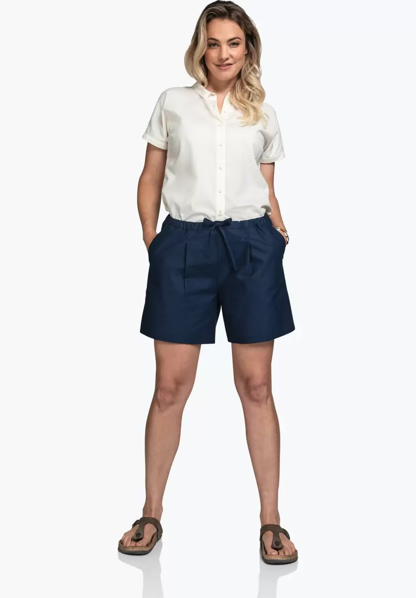 Bleu Femme Innovant Schöffel Pantalons Short Short En Coton Et Chanvre Bio - 2