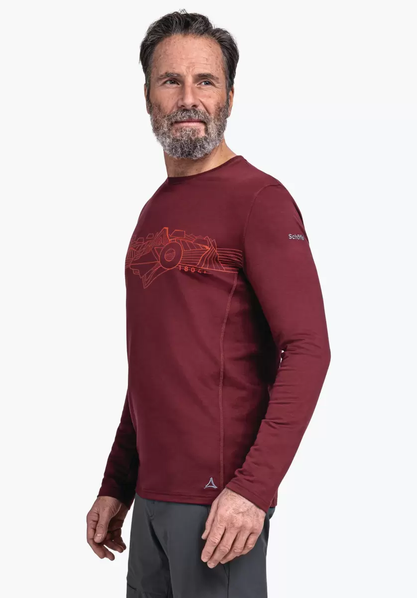 Schöffel Homme Rouge T-Shirts / Polos T-Shirt Long Très Agréable À Porter Qualité Garantie - 2
