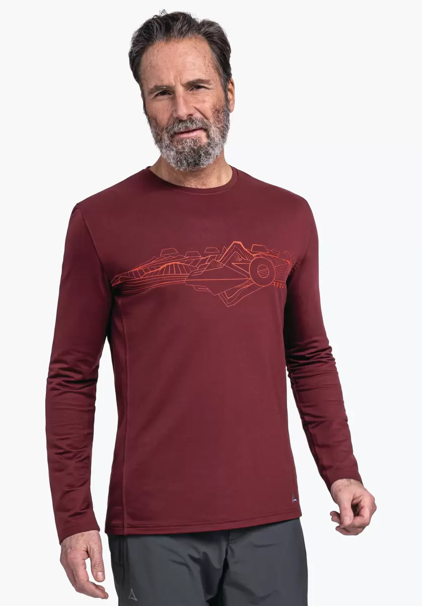 Schöffel Homme Rouge T-Shirts / Polos T-Shirt Long Très Agréable À Porter Qualité Garantie
