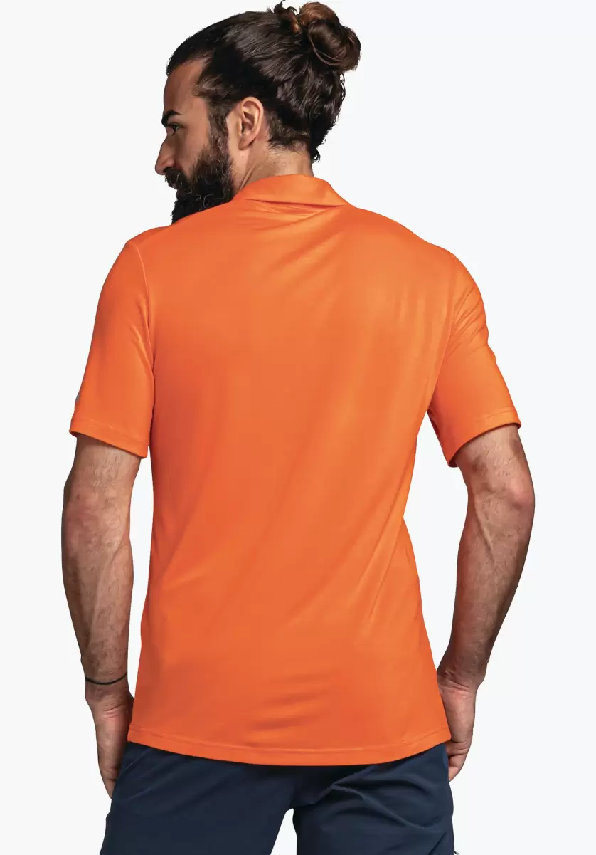 Innovation Schöffel Orange T-Shirts / Polos Homme Polo Sportif En Fibres Naturelles - 1