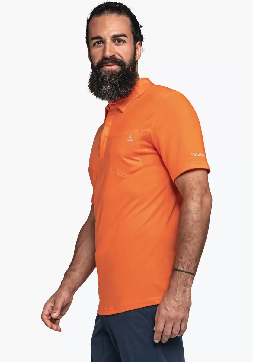 Innovation Schöffel Orange T-Shirts / Polos Homme Polo Sportif En Fibres Naturelles - 2