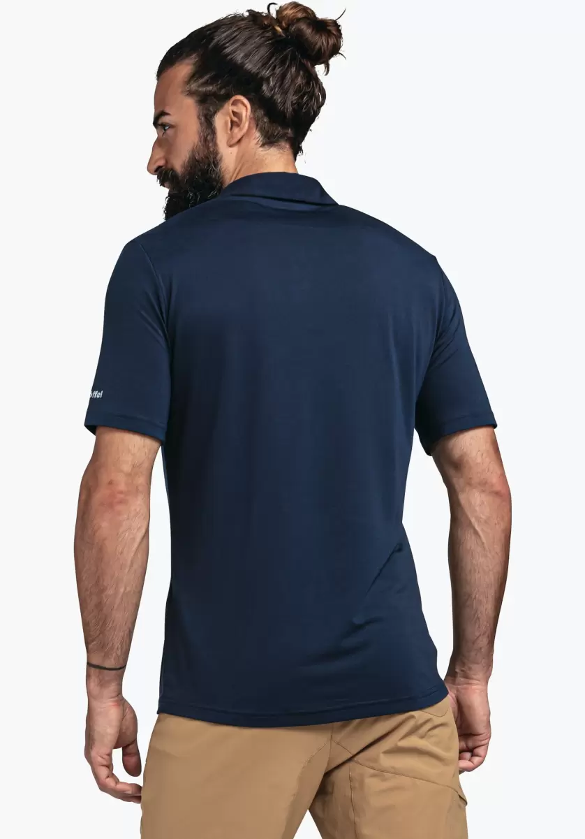 Polo Sportif En Fibres Naturelles Schöffel Homme T-Shirts / Polos Étonnant Bleu - 1