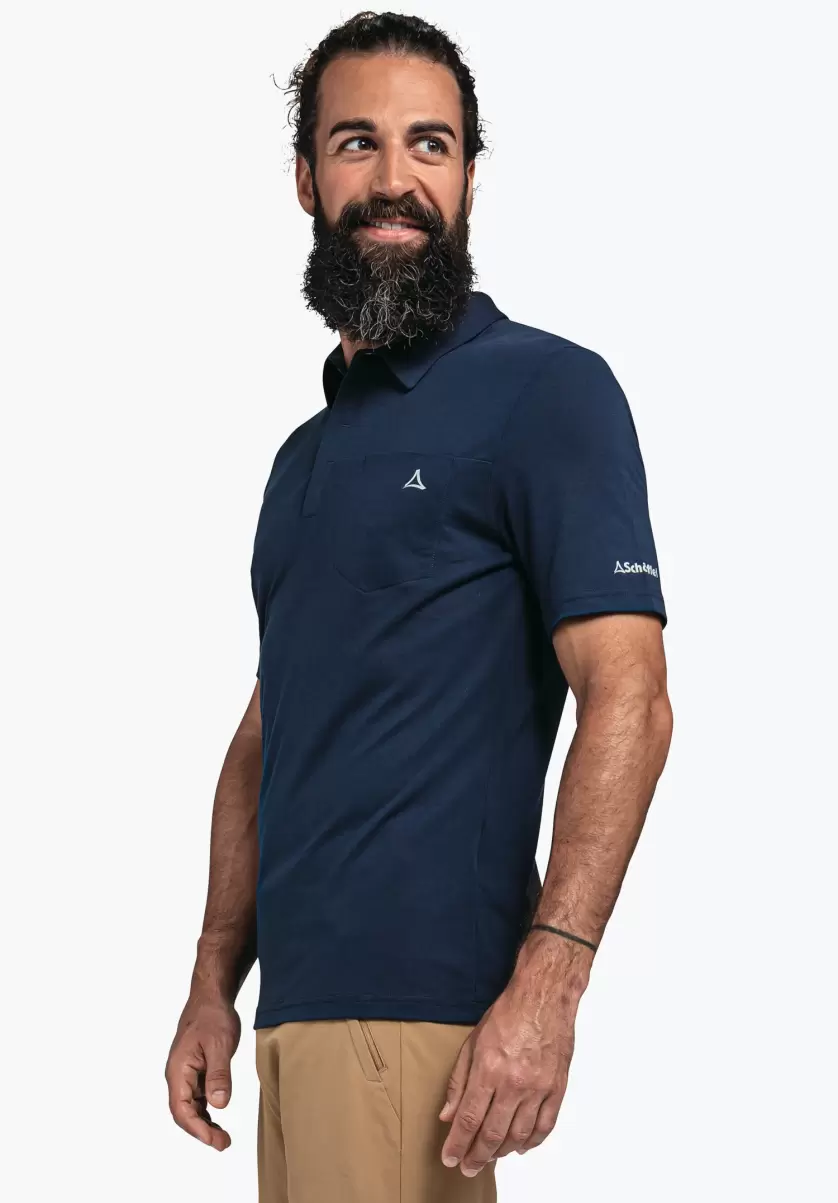 Polo Sportif En Fibres Naturelles Schöffel Homme T-Shirts / Polos Étonnant Bleu - 3