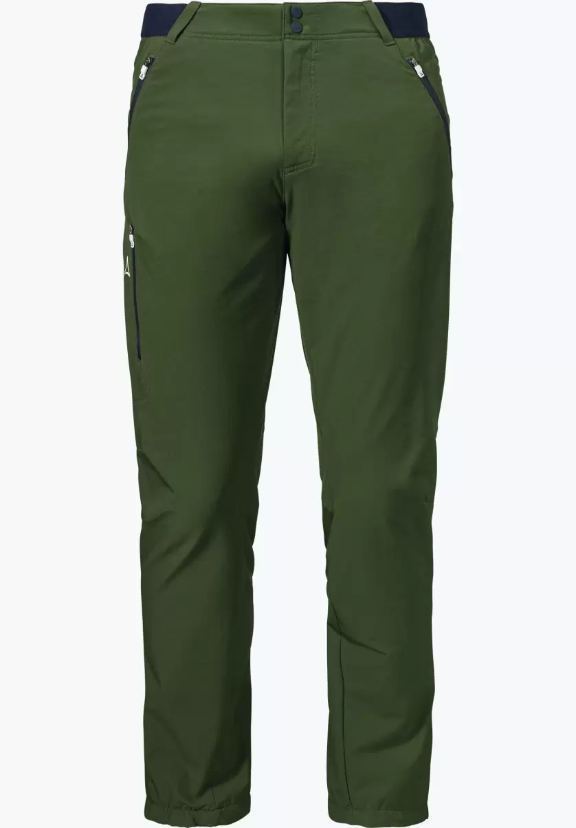 Homme Schöffel Pantalon De Randonnée Technique Et Chaud Nouveau Vert Pantalons Long - 3
