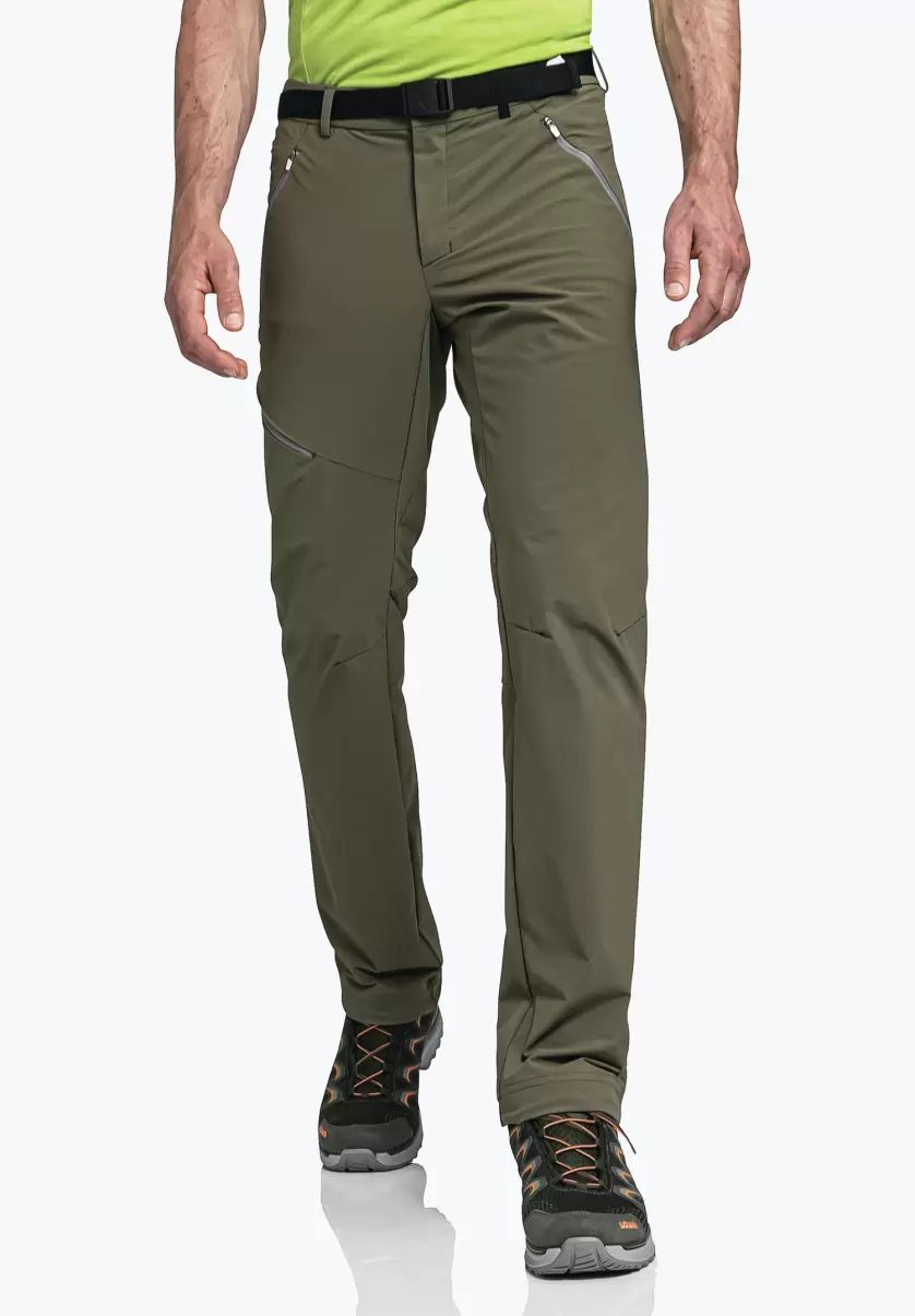 Pantalons Long Homme Efficace Vert Pantalon Rando Toutes Saisons Résistant À L’abrasion Schöffel
