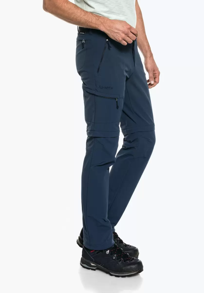 Homme Pantalon De Randonnée À Séchage Rapide Avec Zip-Off Blau Pantalons Zip Off Schöffel Sécurité - 4