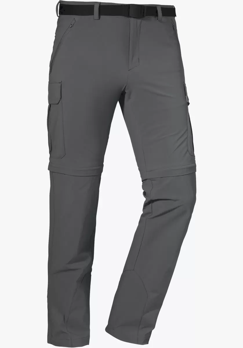 Simple Pantalon De Randonnée Confortable Avec Fonction Zip Pantalons Zip Off Gris Homme Schöffel - 3