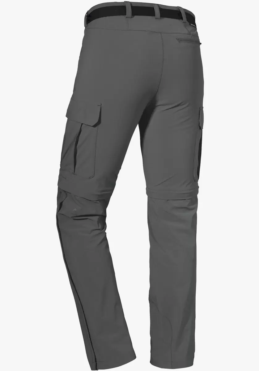 Simple Pantalon De Randonnée Confortable Avec Fonction Zip Pantalons Zip Off Gris Homme Schöffel - 4