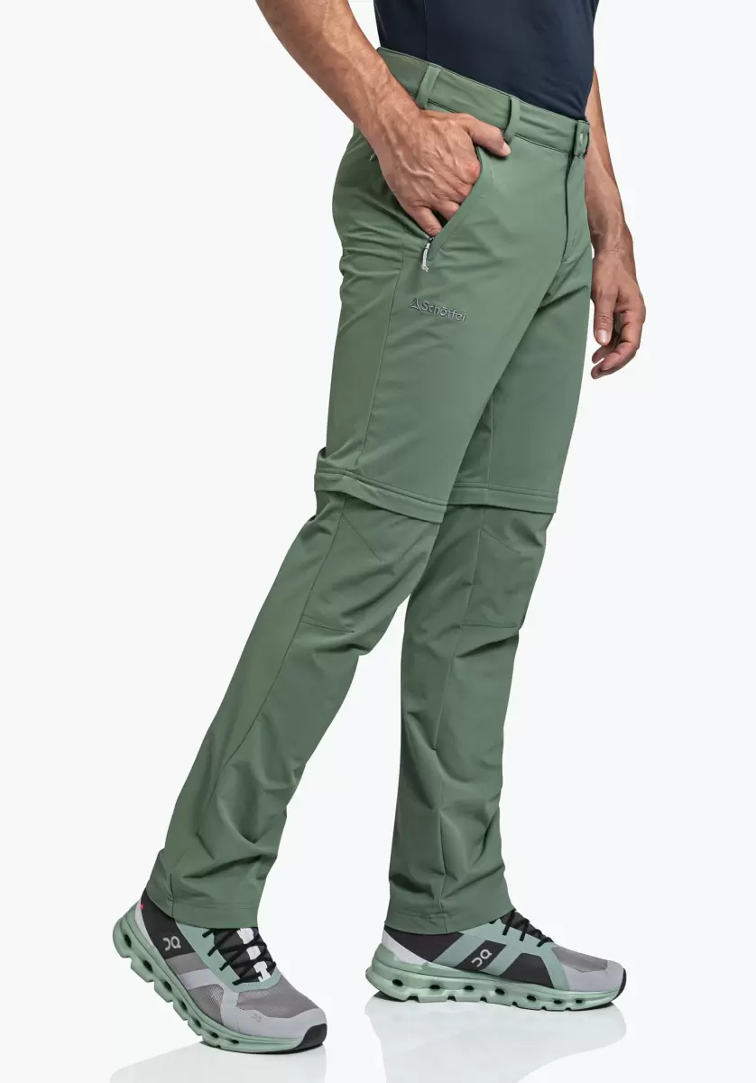 Vert Schöffel Pantalons Zip Off Homme Campagne Pantalon De Randonnée Avec Fonction Zip-Off Pour Le Bermuda - 3