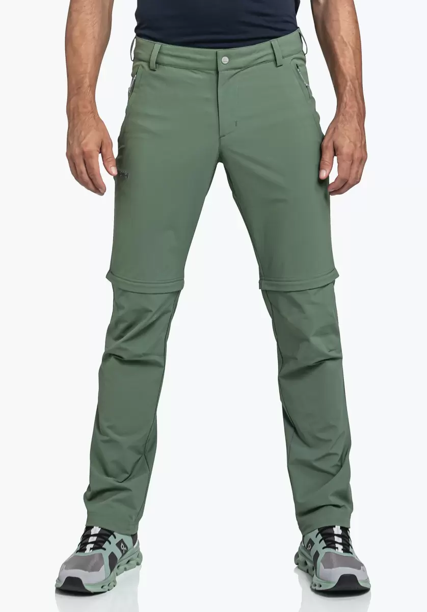 Vert Schöffel Pantalons Zip Off Homme Campagne Pantalon De Randonnée Avec Fonction Zip-Off Pour Le Bermuda
