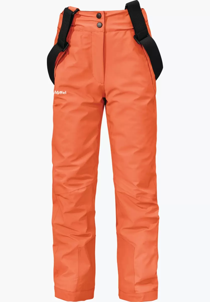 Schöffel Enfant Orange Pantalons Pantalon Ski Chaud Bretelles Élastiques Fiabilité - 3