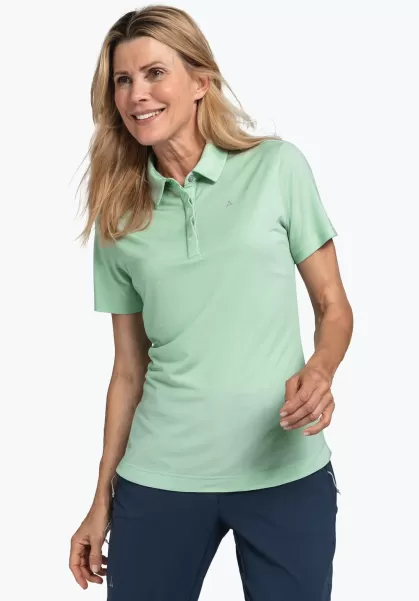 T-Shirts / Polos Vert Polo Sportif En Fibres Naturelles Femme Schöffel Chaud