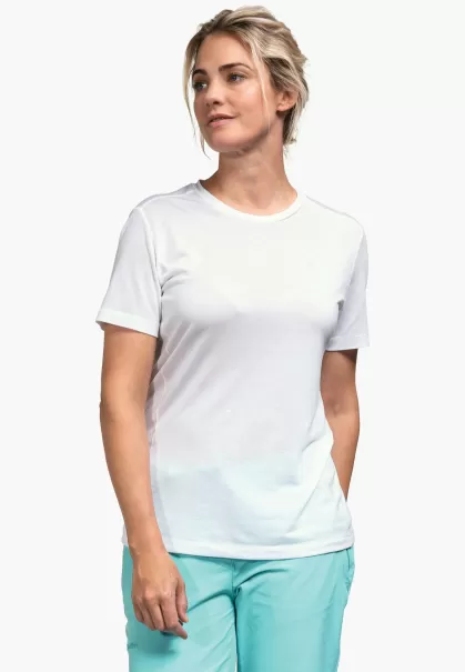 Blanc Marchandage Femme T-Shirt Doux Et Confortable T-Shirts / Polos Schöffel