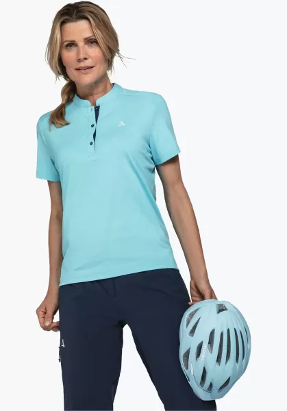 Bleu Femme T-Shirts / Polos Prix Bas Schöffel Maillot De Cyclisme Sportif Avec Poche Arrière