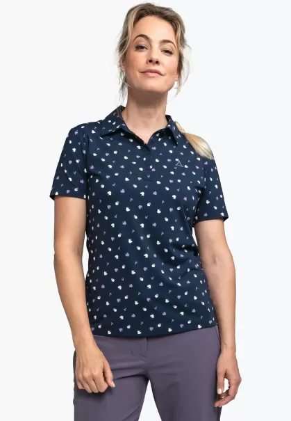 Schöffel Femme Nouveau Bleu T-Shirts / Polos Polo De Randonnée À Séchage Rapide