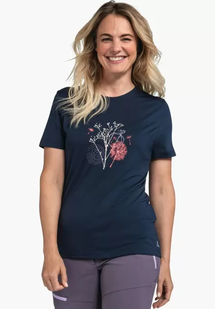 Femme T-Shirts / Polos T-Shirt À Séchage Rapide En Tencel© Bleu Schöffel Innovant
