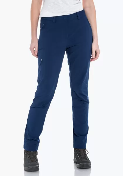 Bleu Pantalon De Randonnée D'été Léger Et Confortable Prix Discount Pantalons Long Schöffel Femme
