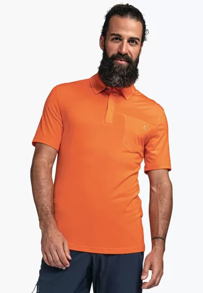 Innovation Schöffel Orange T-Shirts / Polos Homme Polo Sportif En Fibres Naturelles