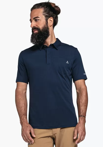 Polo Sportif En Fibres Naturelles Schöffel Homme T-Shirts / Polos Étonnant Bleu