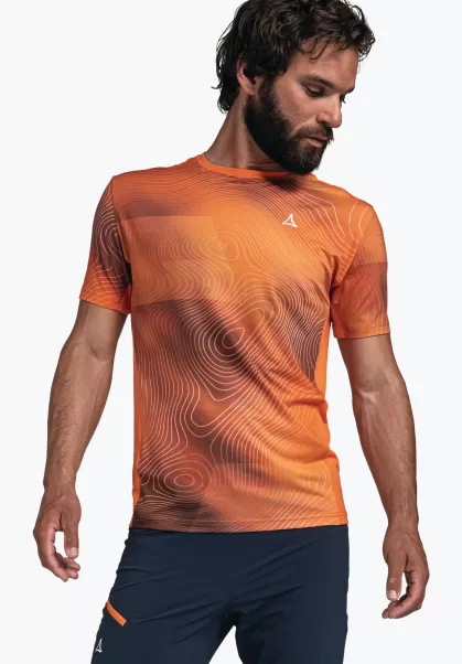 T-Shirts / Polos Homme Orange T-Shirt Avec Dos Respirant Le Moins Cher Schöffel