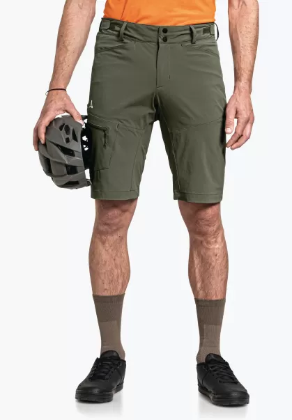Abordable Vert Pantalons Short Short De Cycliste Commode Aux Détails Malins Homme Schöffel