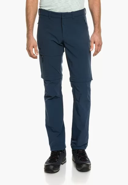 Homme Pantalon De Randonnée À Séchage Rapide Avec Zip-Off Blau Pantalons Zip Off Schöffel Sécurité